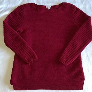 Chenille J. Jill maroon sweater